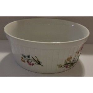 Heritage Porcelain Oven Ware Japan Au Gratin Wildflower Casseroles Dish